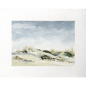 8x10 Original Oil Painting Seascape Sand Dunes & Grass Coastal Art Summer Signed